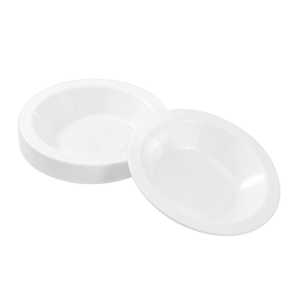 400pc Lemon & Lime Reusable Plastic Bowl Round 18cm - White