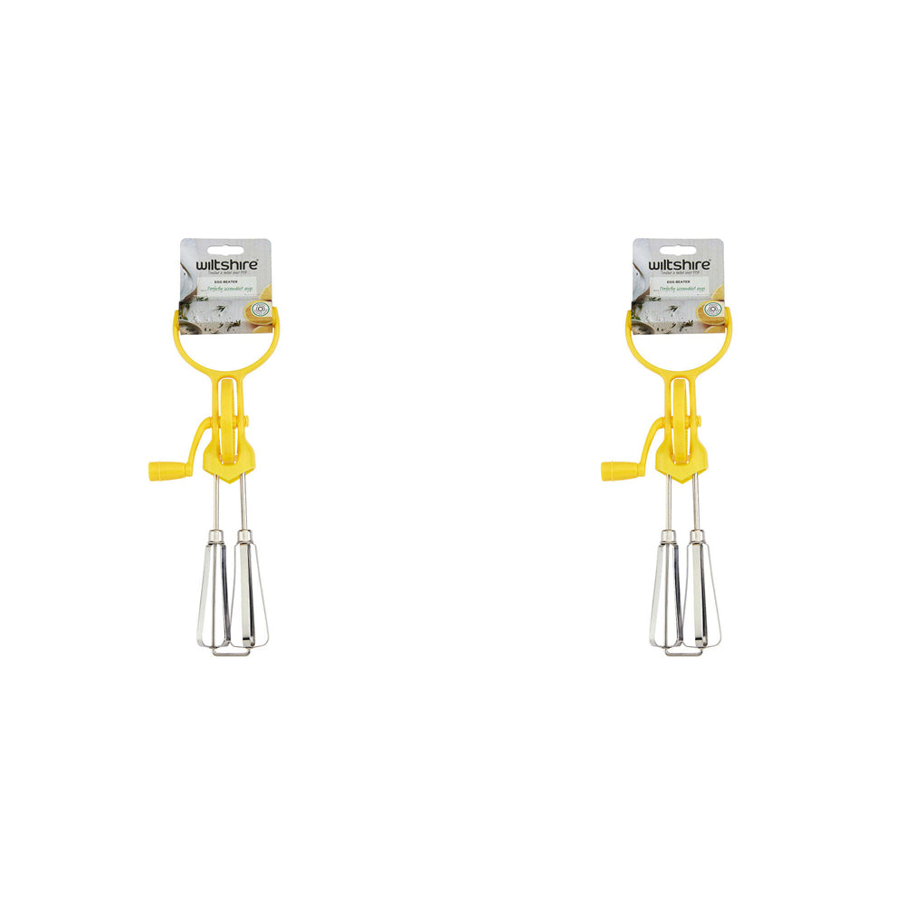 2PK Wiltshire Comfortable Grip Manual Egg Beater/Scrambler/Whipper
