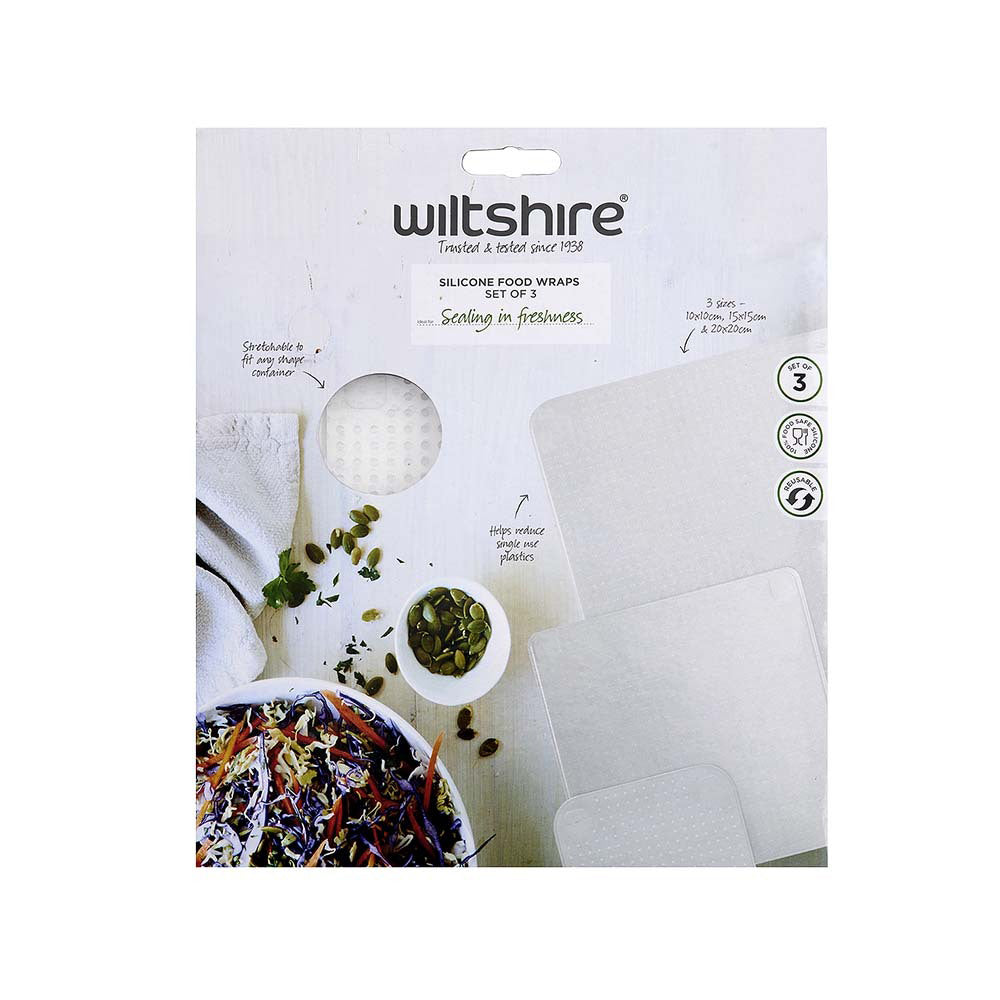 2 x 3pc Wiltshire Reusable Silicone Food Storage Wraps