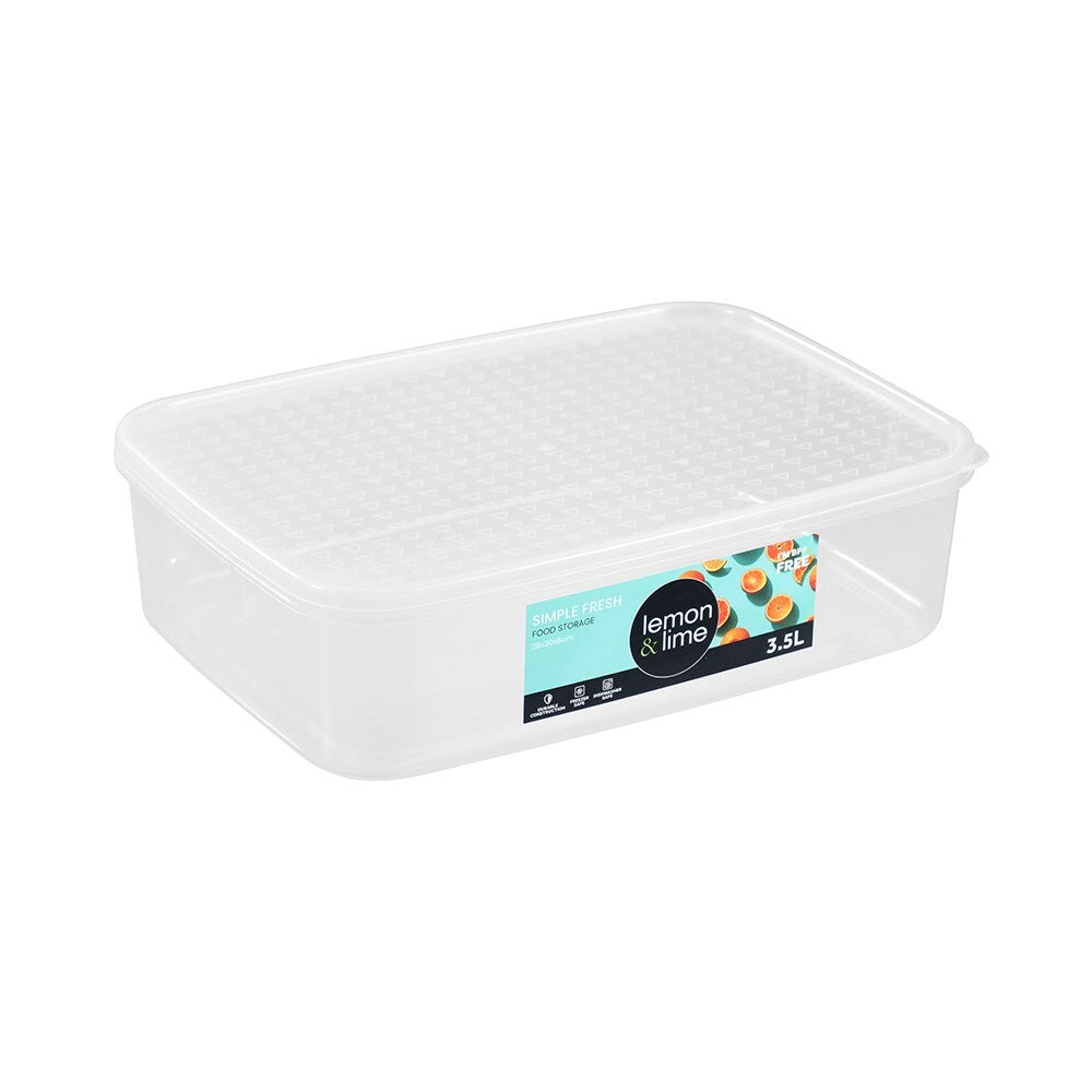 16PK Lemon & Lime 3.5L Simple Fresh Food Reusable Container - Clear