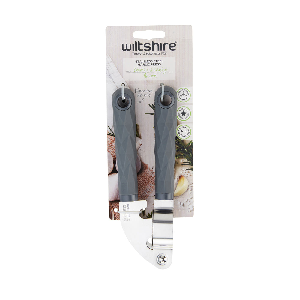 2PK Wiltshire Diamond Soft Touch Kitchen Utensil Garlic Press