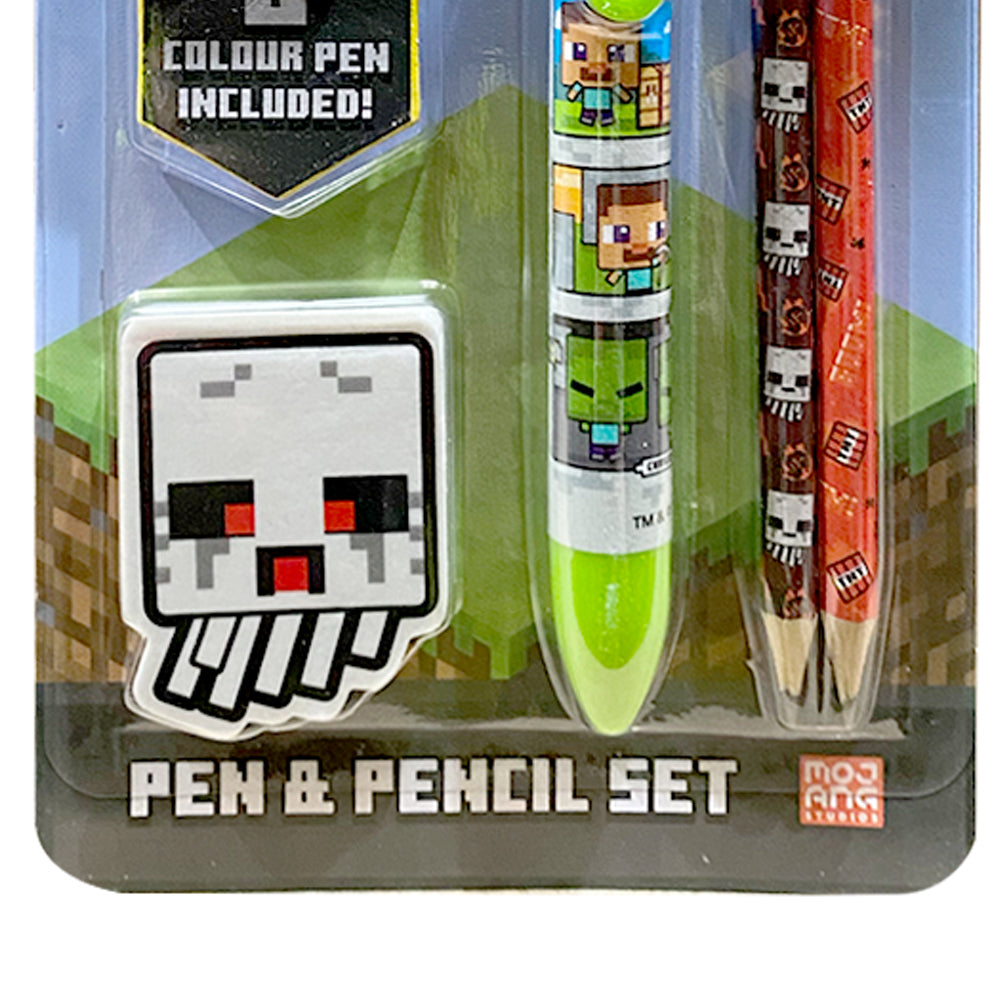 3x 5pc Minecraft 6-Coloured Pen & Pencil Stationery Set Kids 3y+