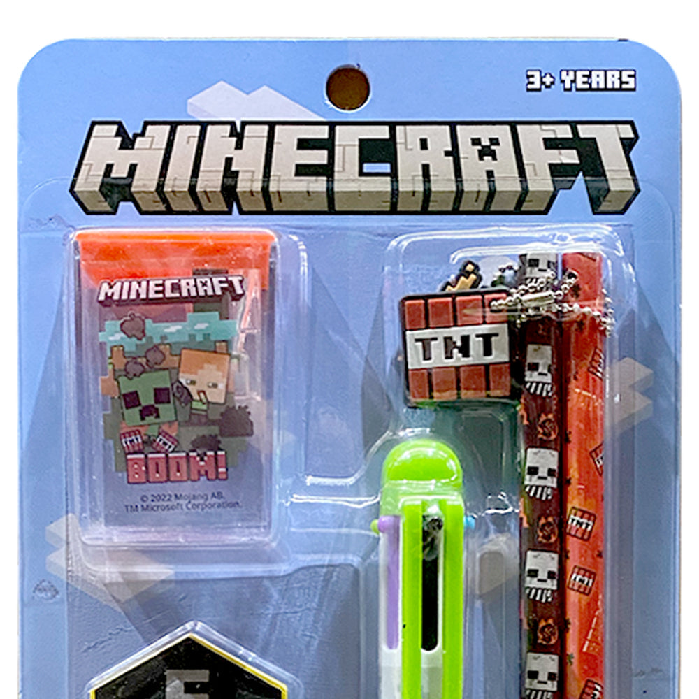 3x 5pc Minecraft 6-Coloured Pen & Pencil Stationery Set Kids 3y+