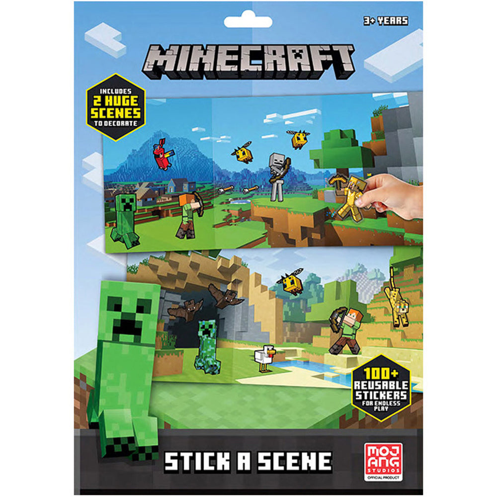 3x 100pc Minecraft Kids Stick A Scene Reusable Stickers Set 3y+