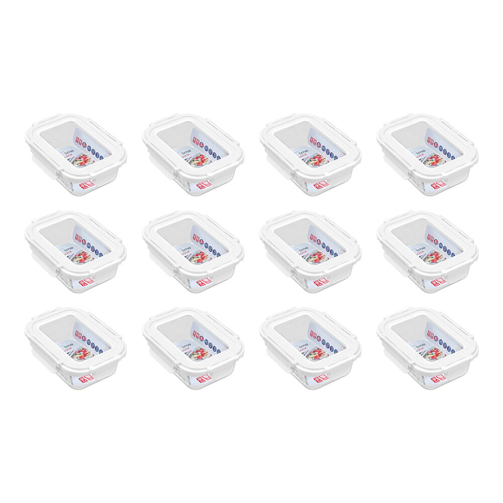 12PK Lemon & Lime Yorkshire Glass Fresh Lock Food Container 375ml