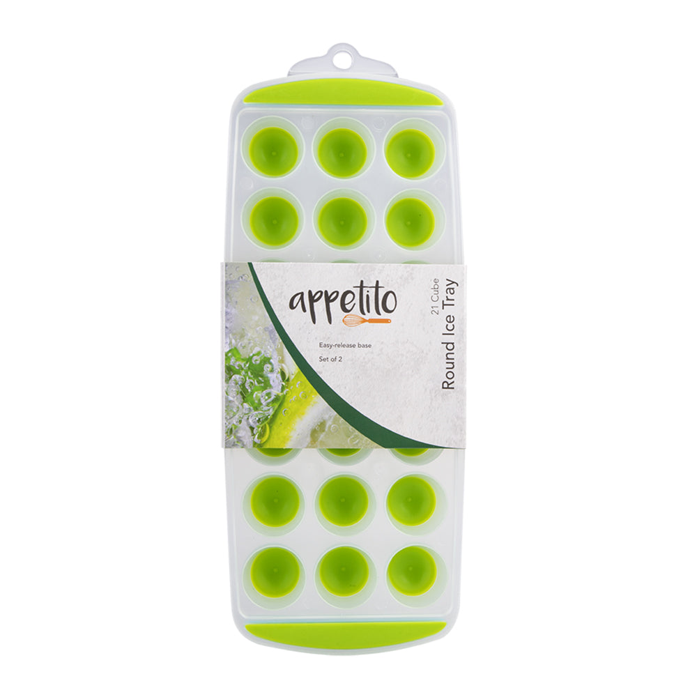 6x 2pc Appetito Easy Release 21 Cube Round Ice Tray Blue/Lime