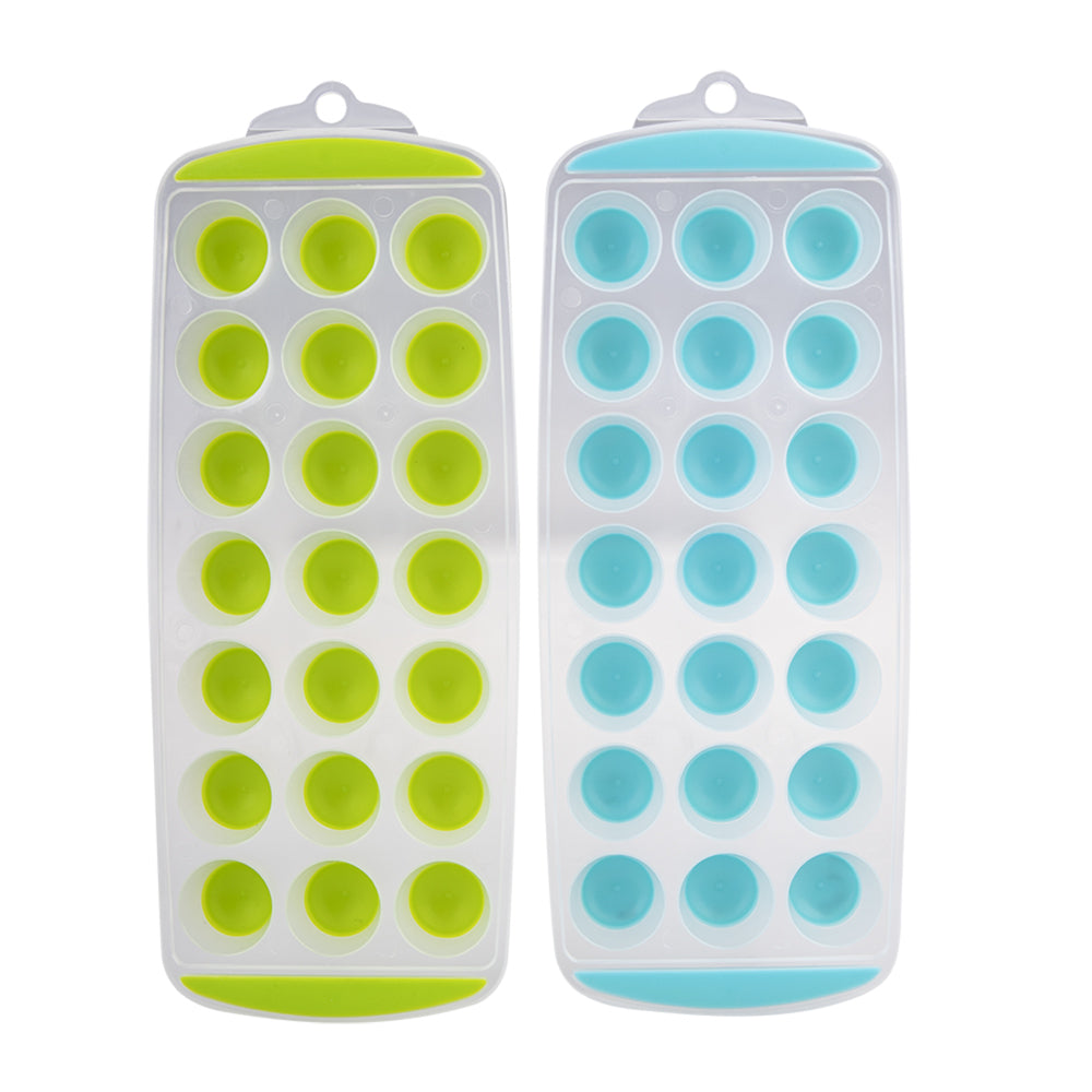 6x 2pc Appetito Easy Release 21 Cube Round Ice Tray Blue/Lime