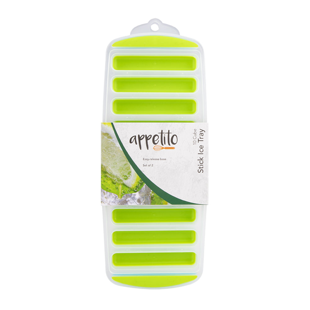 6x 2pc Appetito Easy Release 10 Cube Stick Ice Tray Blue/Lime