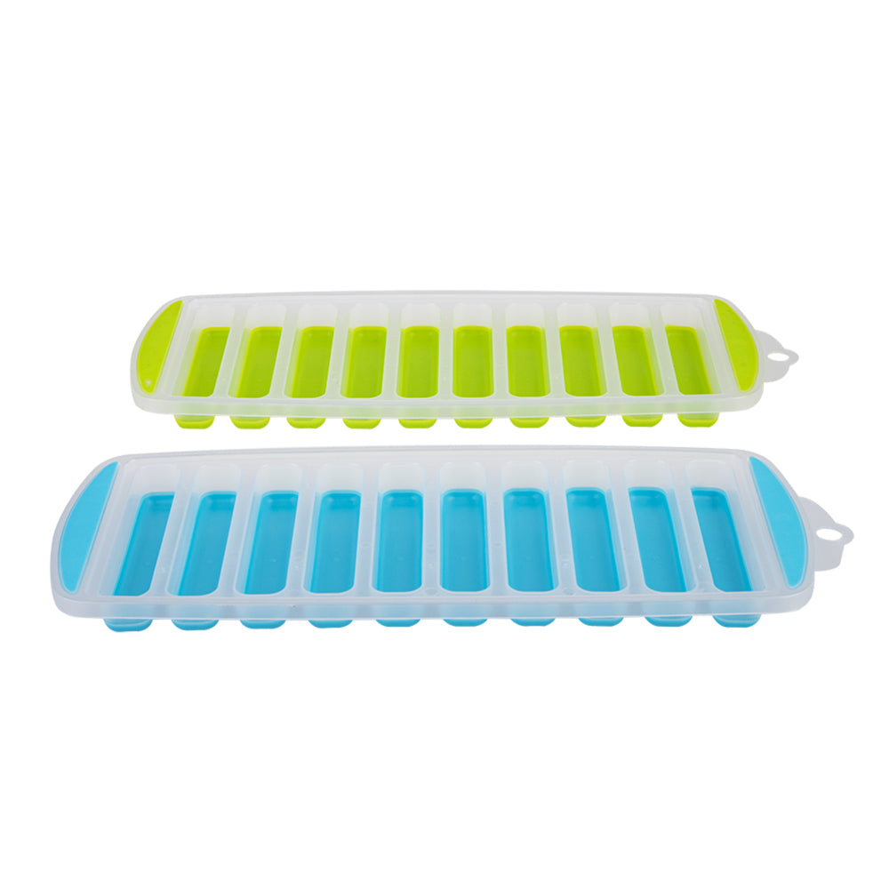 6x 2pc Appetito Easy Release 10 Cube Stick Ice Tray Blue/Lime