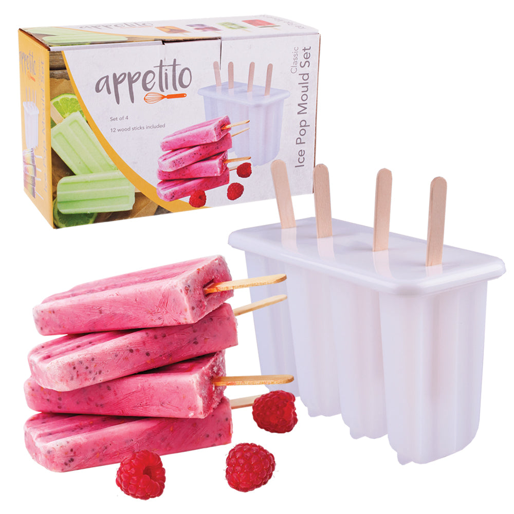 4x 4pc Appetito Classic Pop Mould White Home Kitchen Freezer