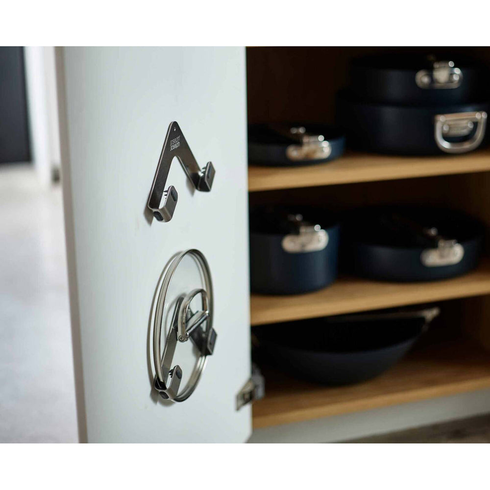 2x 2pc Joseph Joseph Space Stainless Steel Pan Lid Holders Mount