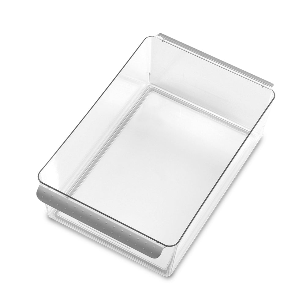2PK Madesmart Wide Deep Bin Kitchen Organiser Rectangle 36x23cm Grey