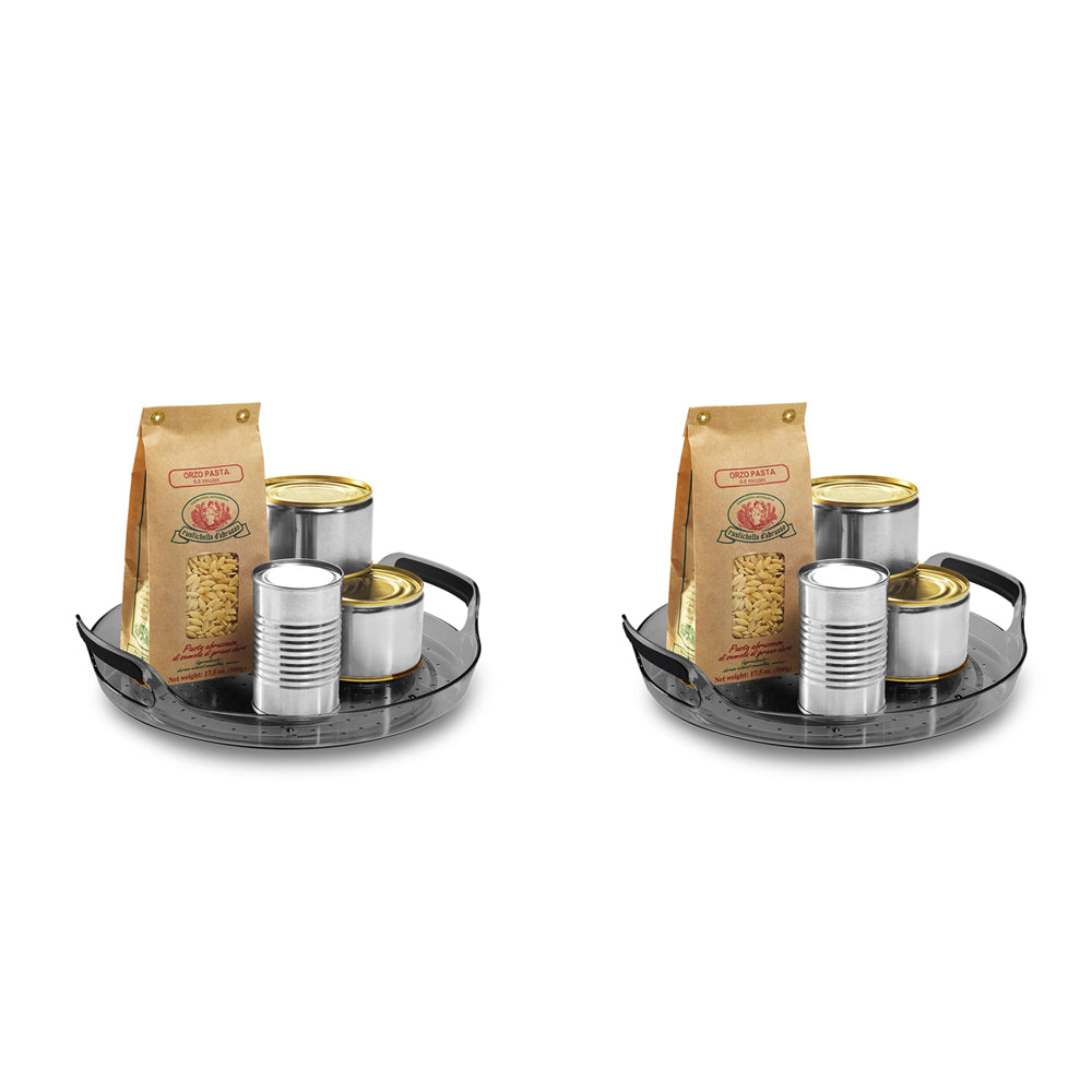 2PK Madesmart Shallow Portable Turntable Round 27x7cm Carbon