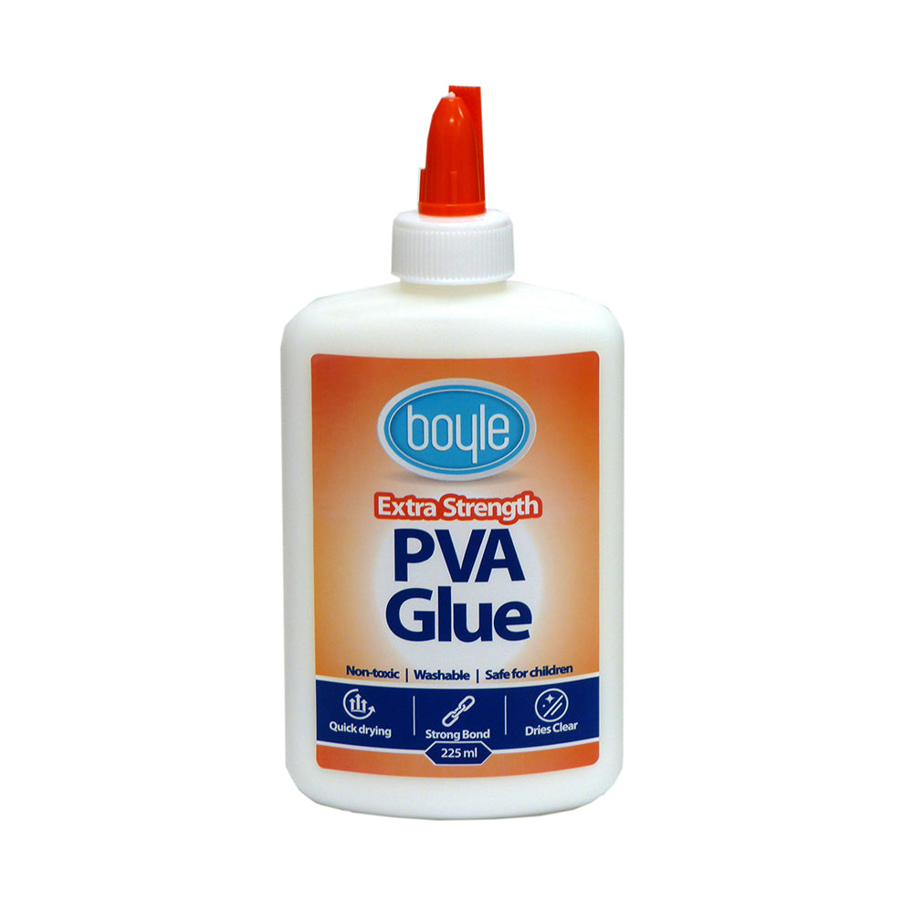 4PK Boyle Washable PVA Adhesive Clear Glue 225ml