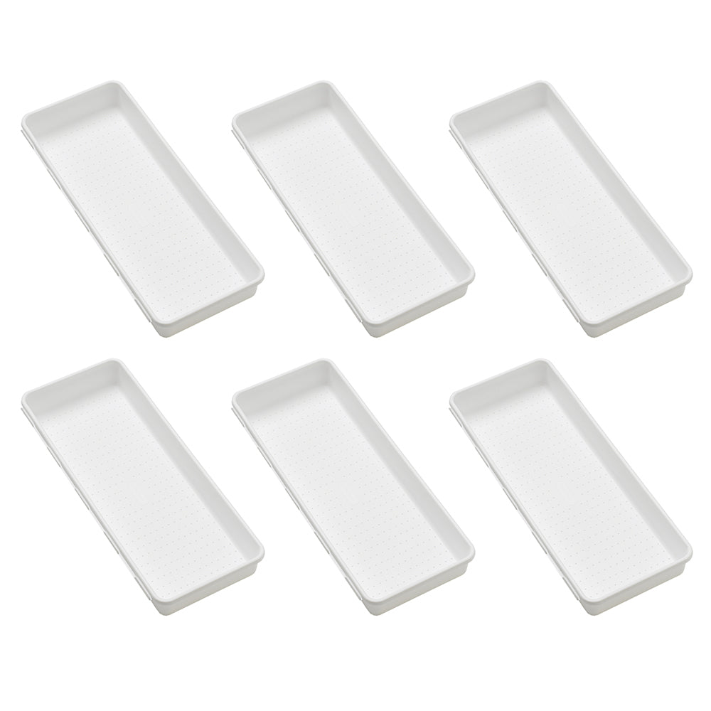 6PK Madesmart Large Wide Interlocking Bin Storage 39x16cm White