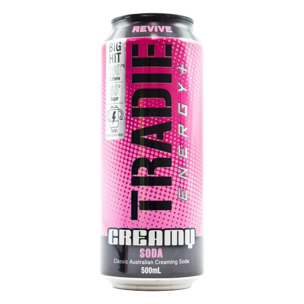 12PK Tradie Revive 500ml Energy Sports Drink - Creamy Soda