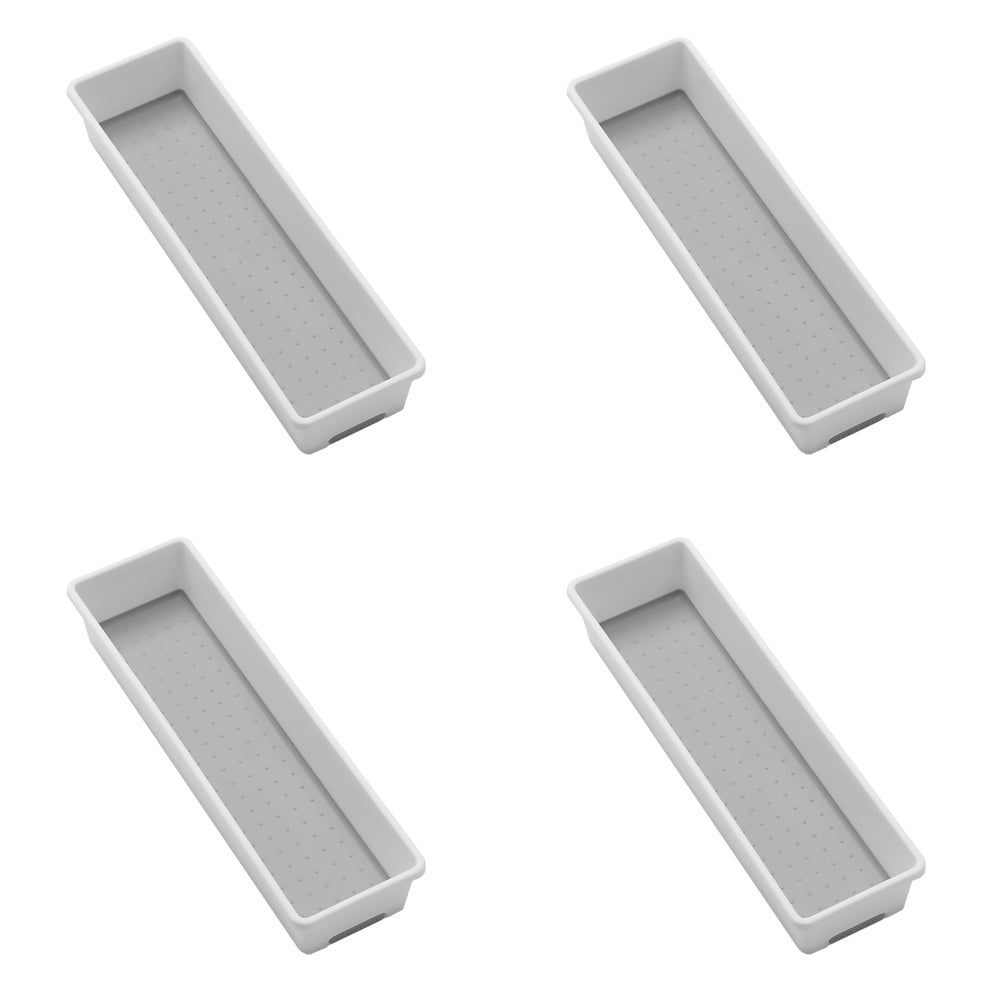 4PK Madesmart Narrow Bin Organiser 32x10cm Rectangle White