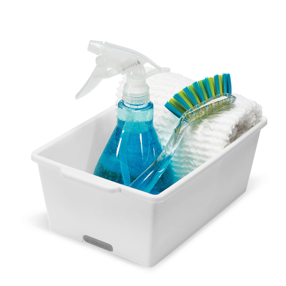 3PK Madesmart Medium Deep Bin Kitchen Organiser 27x17cm White