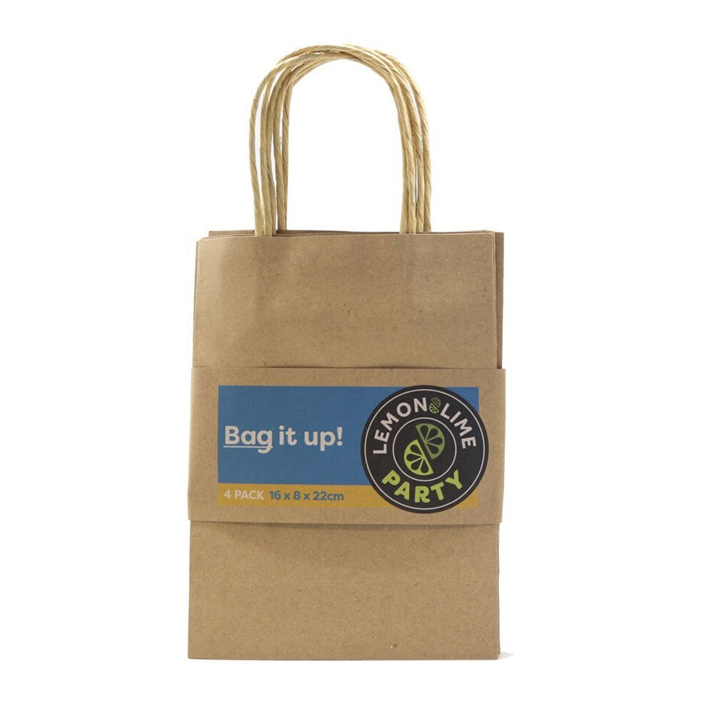 16PK Lemon & Lime Gift Bag Paper 16X8X22cm Assorted