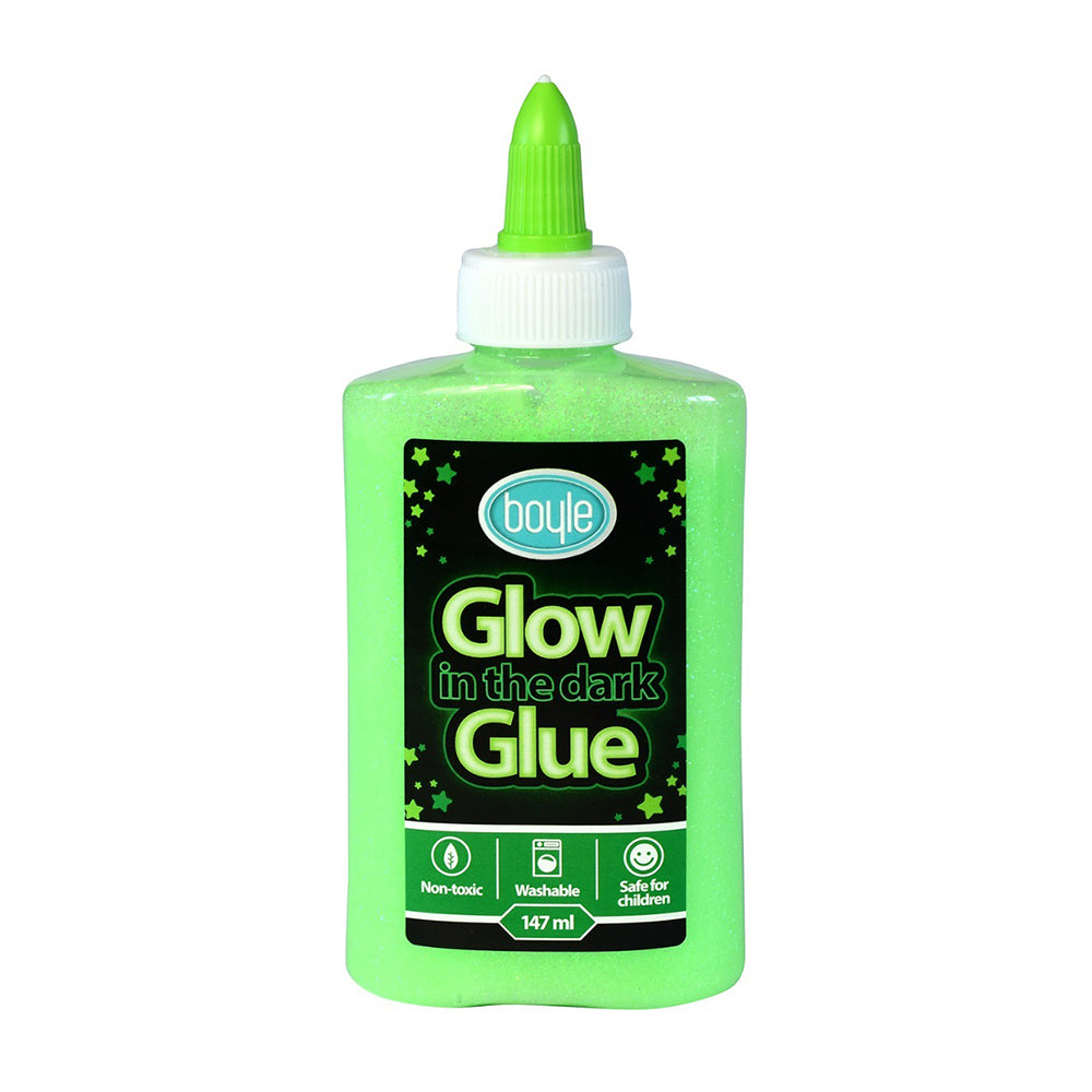 10PK Boyle Glow in the Dark Glitter Glue 147ml Assorted