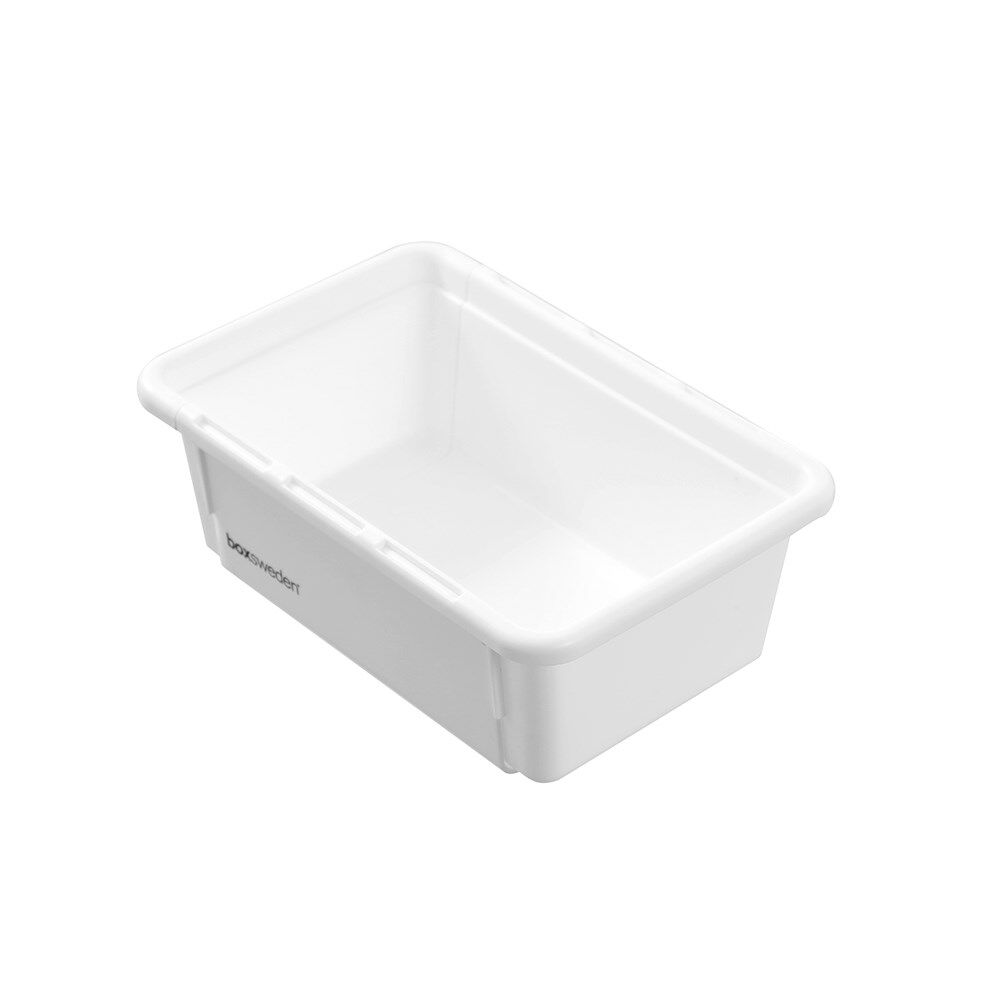 24PK Boxsweden Adjustable Drawer Tote Organiser Sleek Tray 18-29x12x7cm White