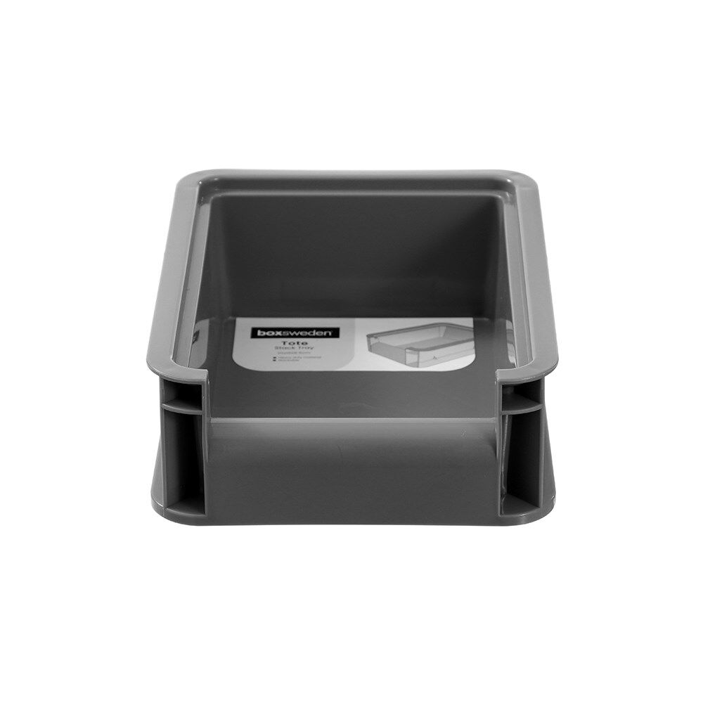 24PK Boxsweden Heavy Duty Stackable Tray Sleek Organiser 20x15x6.5cm Assorted