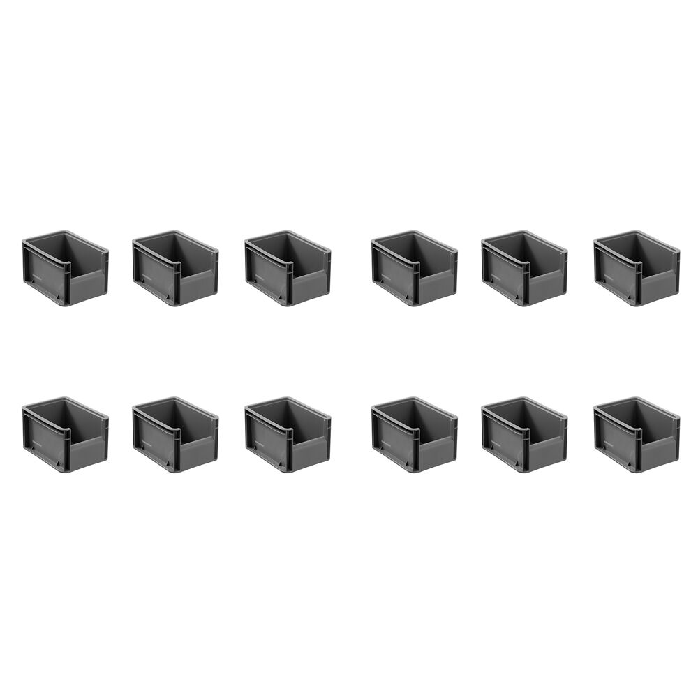 12PK Boxsweden Heavy Duty Stackable Tray Sleek Organiser 20x15x12cm Assorted
