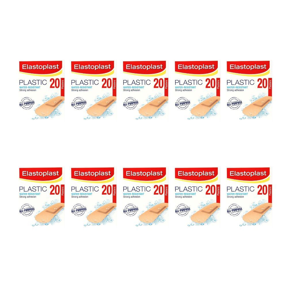 10x 20pc Elastoplast Plastic Strips Bandage Breathable Water Resistant