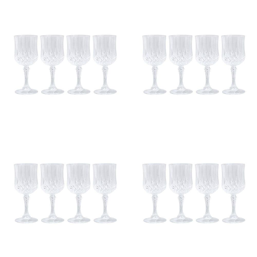 16pc Lemon & Lime Crystal Deco Plastic Reusable Wine Cup 220ml