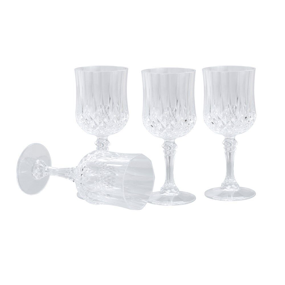 16pc Lemon & Lime Crystal Deco Plastic Reusable Wine Cup 220ml