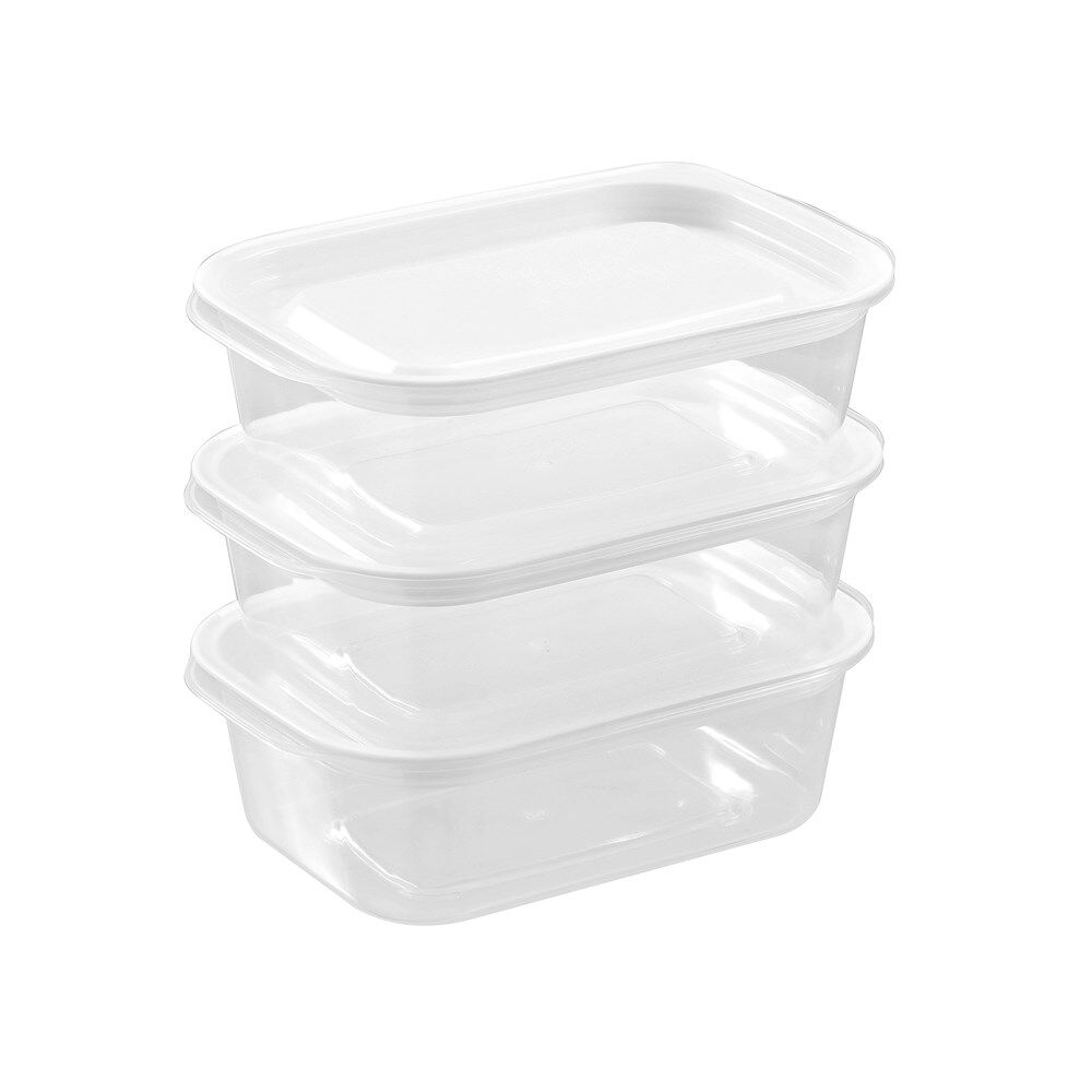 24x 3pc Lemon & Lime Reusable Lunch/Snack Container Portable Rectangular 400ml