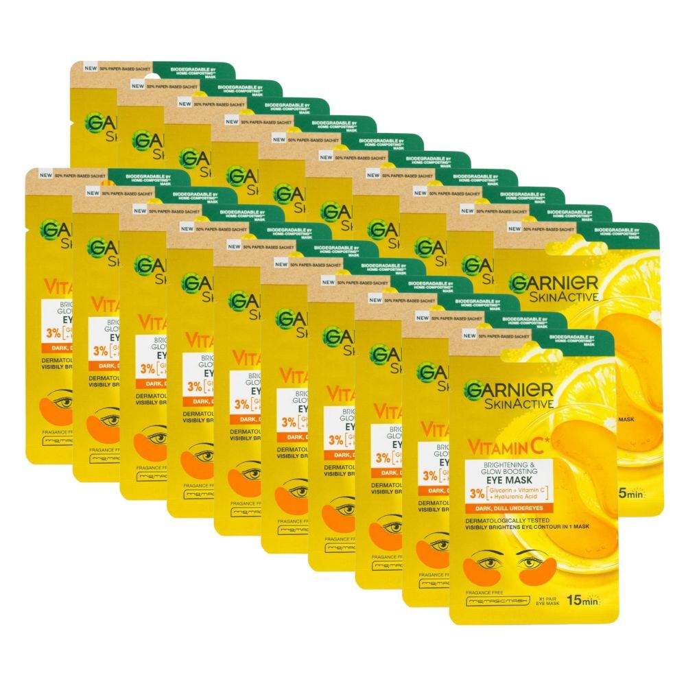 20PK Garnier 5g Eye Mask Skin Active Brightening & Glow Boosting