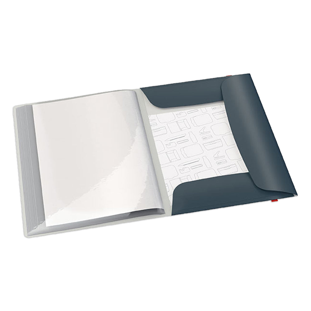 3PK Leitz Cosy A4 3 Flap Document Folder & Display Book - Grey