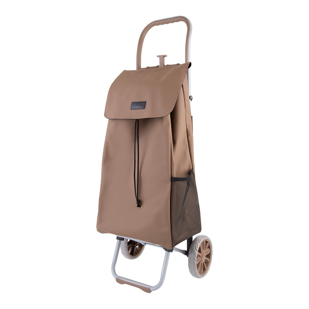 Sachi Cosmo Weatherproof Durable Grocery Wheeled Shopping Trolley 38L Tan