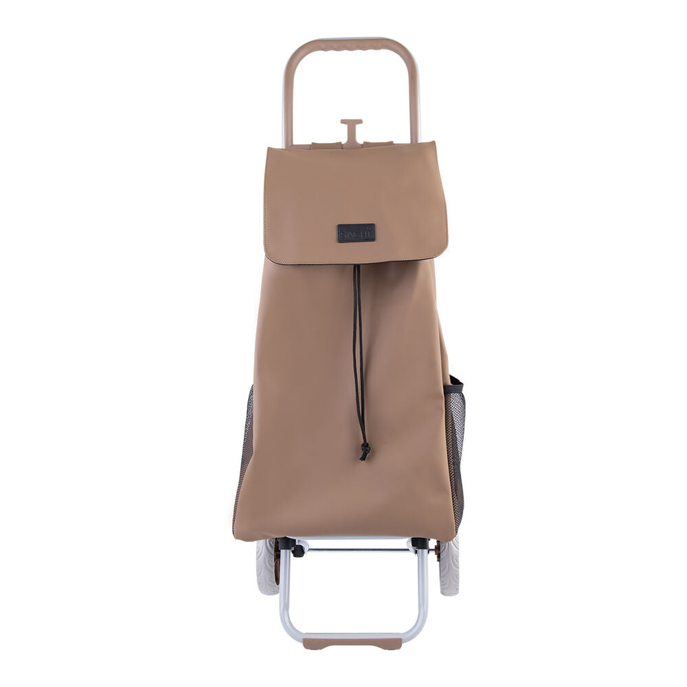 Sachi Cosmo Weatherproof Durable Grocery Wheeled Shopping Trolley 38L Tan