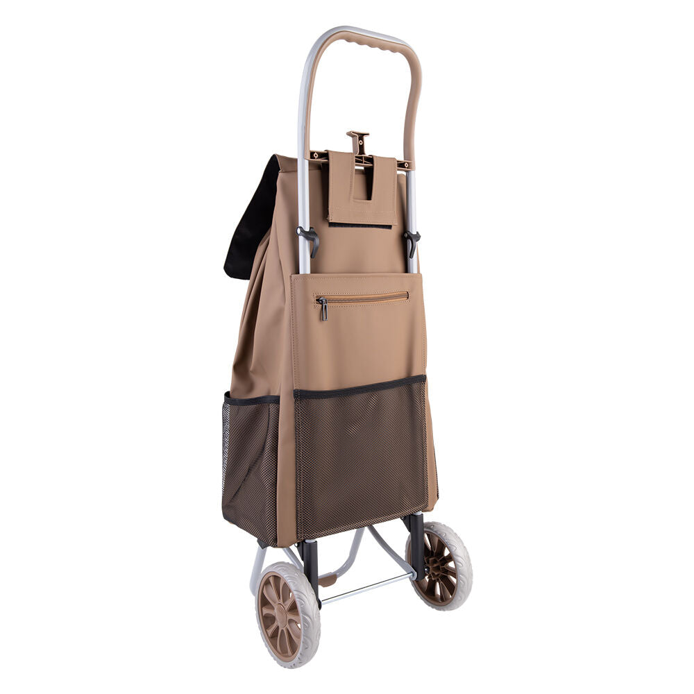 Sachi Cosmo Weatherproof Durable Grocery Wheeled Shopping Trolley 38L Tan