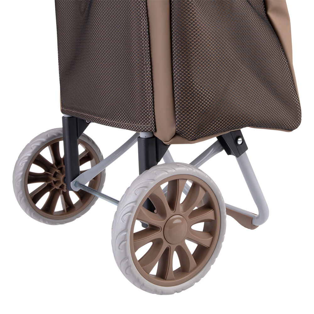 Sachi Cosmo Weatherproof Durable Grocery Wheeled Shopping Trolley 38L Tan