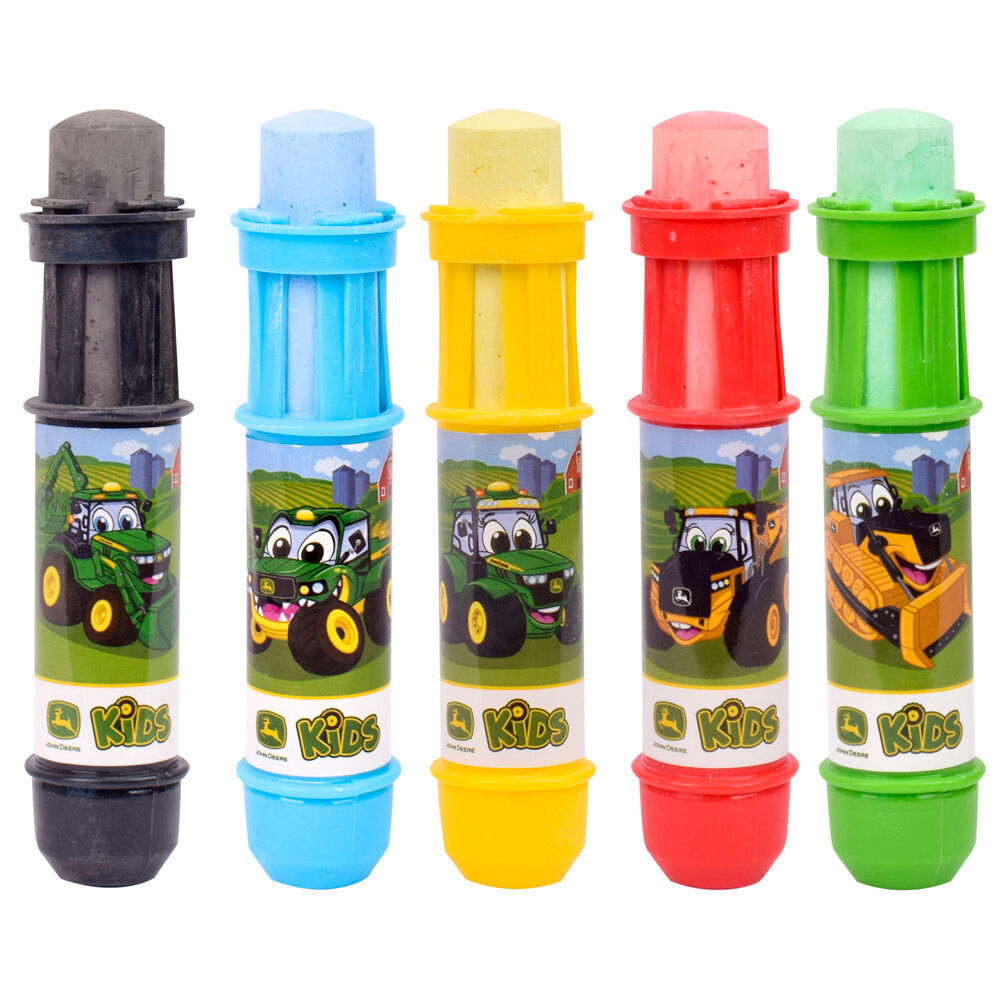 3x 5pc John Deere Jumbo Chalk Holders w/ Chalk Kids Outdoor Toy 3y+