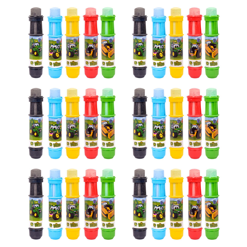 6x 5pc John Deere Jumbo Chalk Holders w/ Chalk Kids Outdoor Toy 3y+