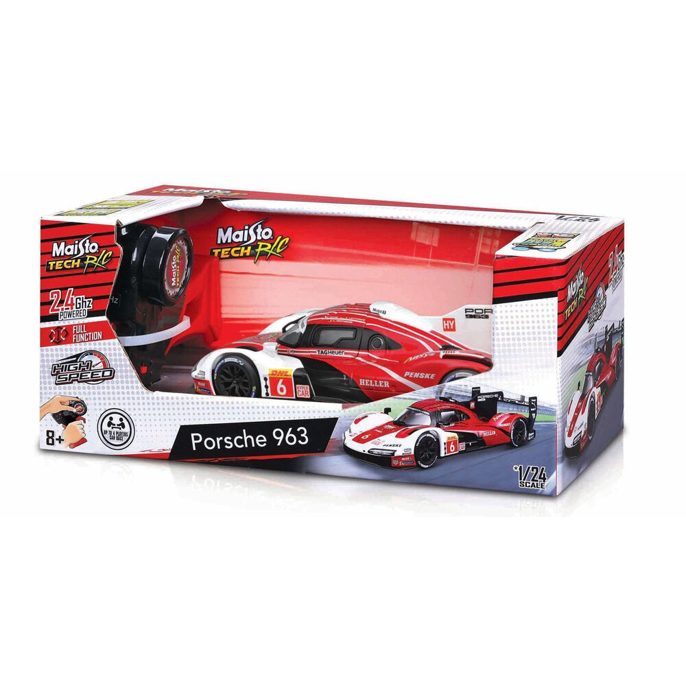 Maisto TECH Porsche 963 Penske #6 WEC Remote Control Car 1:24 Red/White
