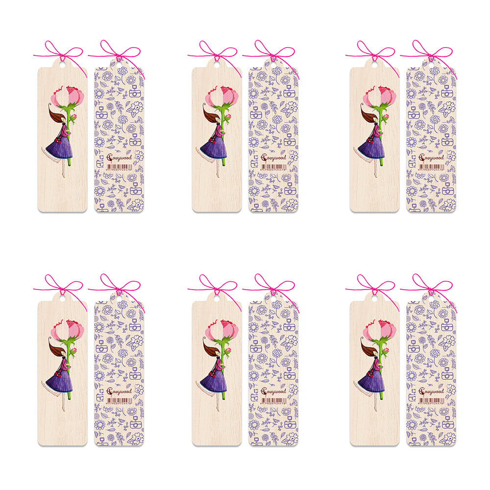 6PK Cozywood Wooden Bookmark 4.5x14cm - Heartiest Congratulations