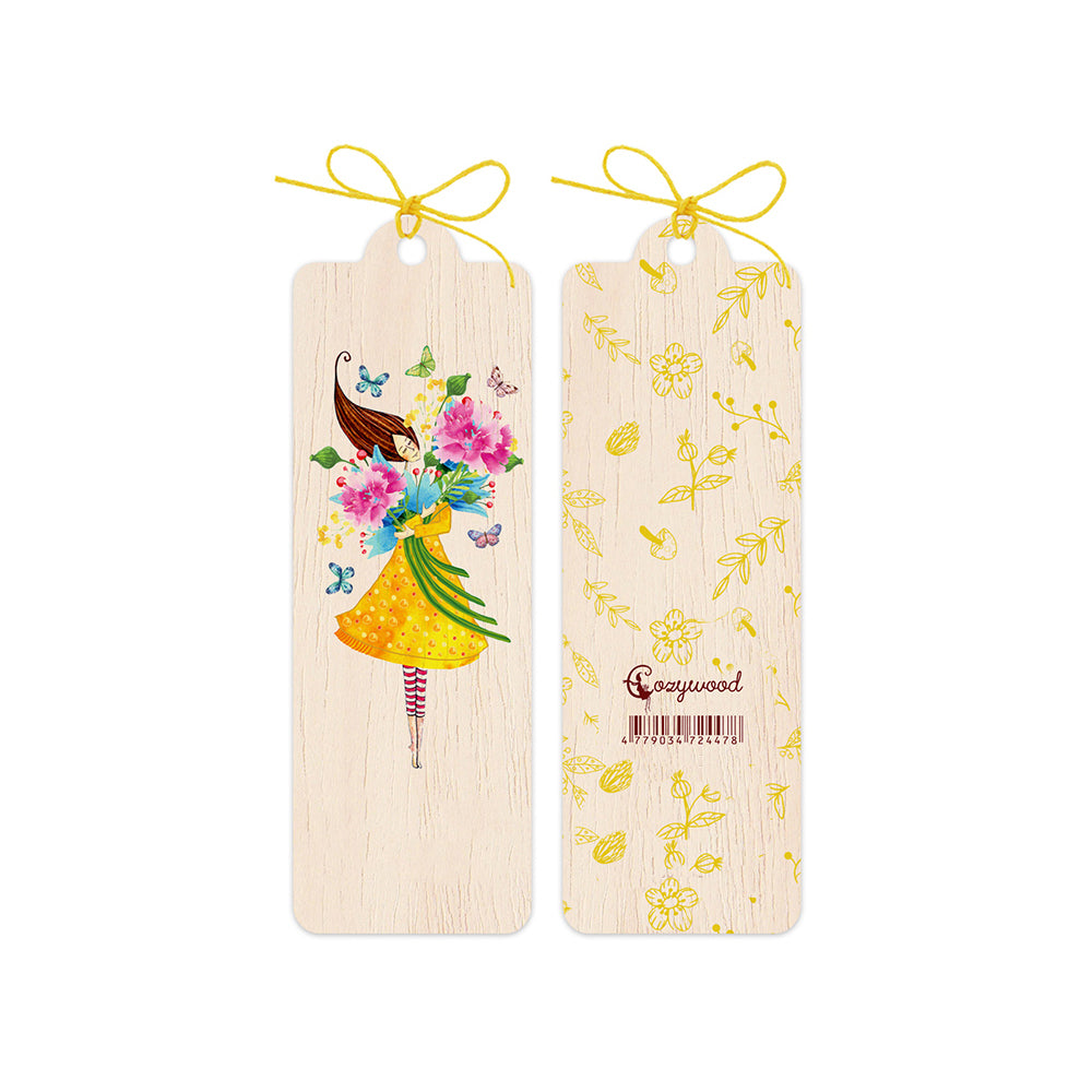 12PK Cozywood Wooden Bookmark 4.5x14cm w/ Waxed Ribbon - The Hug