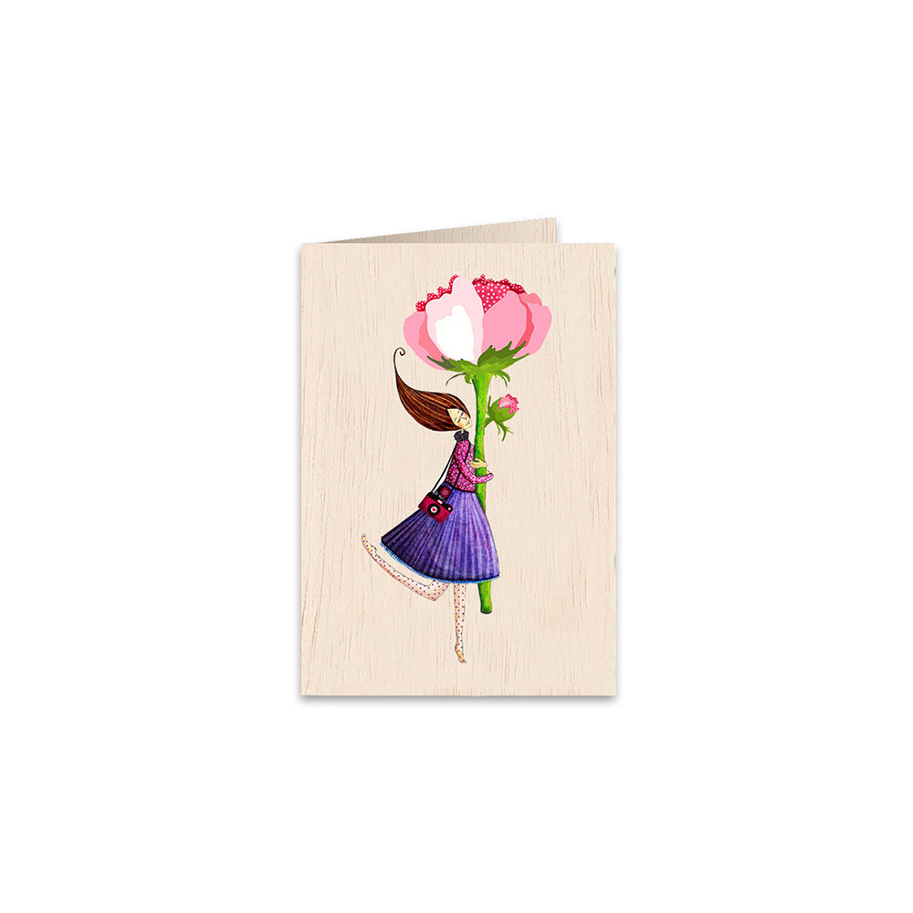 6PK Cozywood Wooden Greeting Card 11x16cm - The Hug