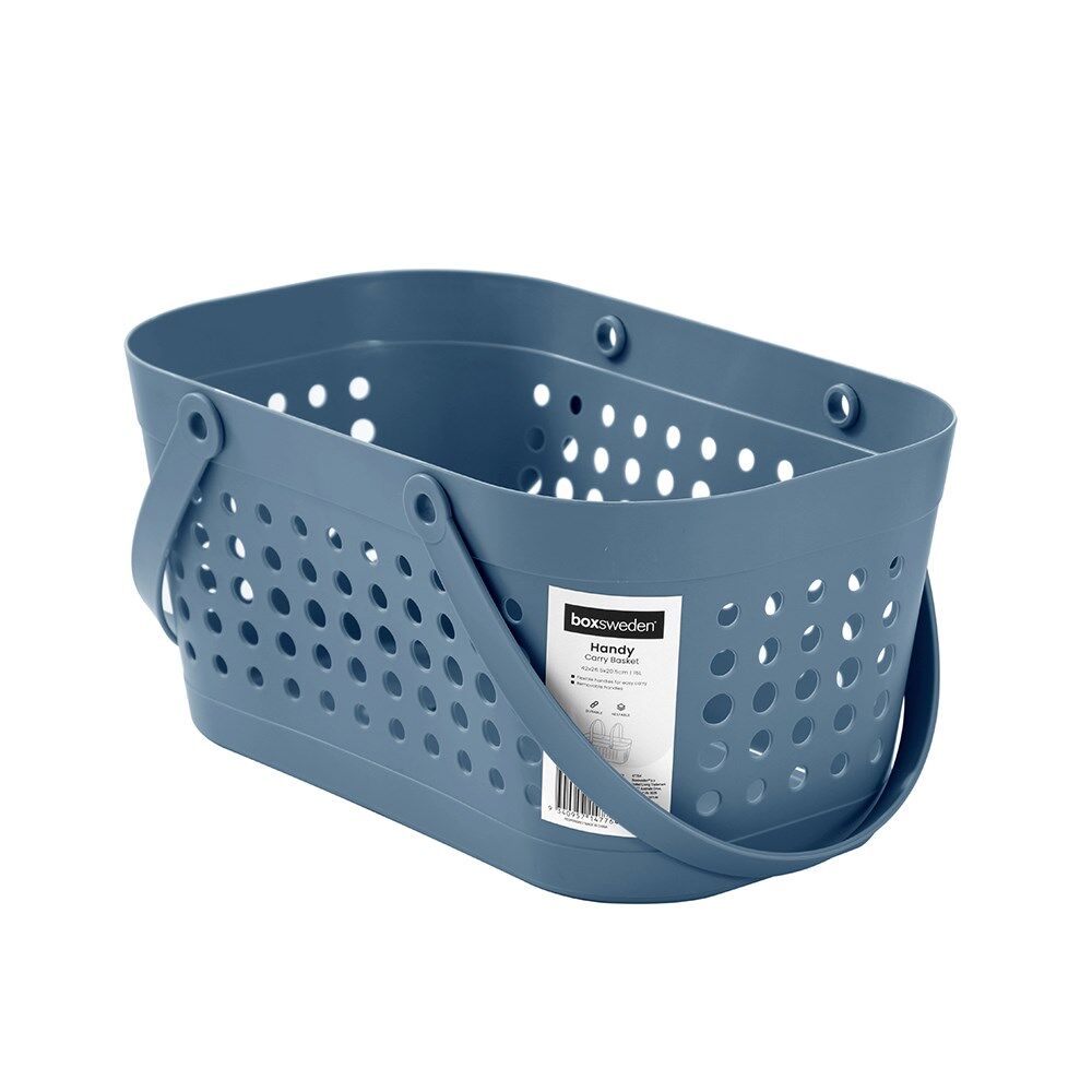 6PK Boxsweden Handy Carry Basket Sleek Organiser 15L 42x26.5x20.5cm Assorted