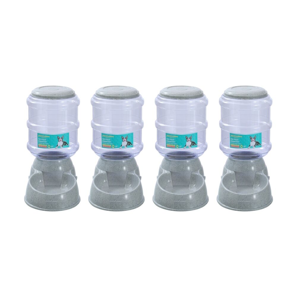 4PK Paws and Claws Barrel Pet Food Dispenser 3.8L 32x17.5x31cm Easy To Refill