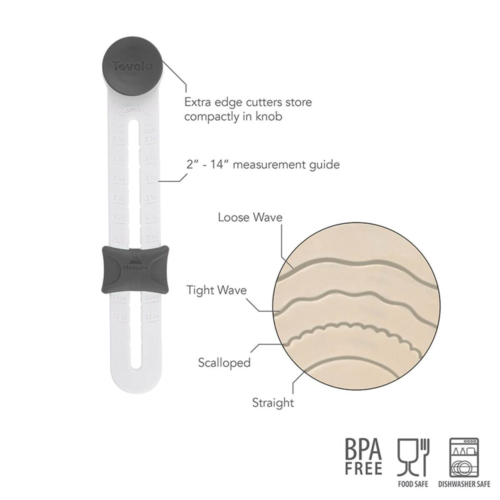 2PK Tovolo Precision Pie Crust Cutter/Slicer - Charcoal