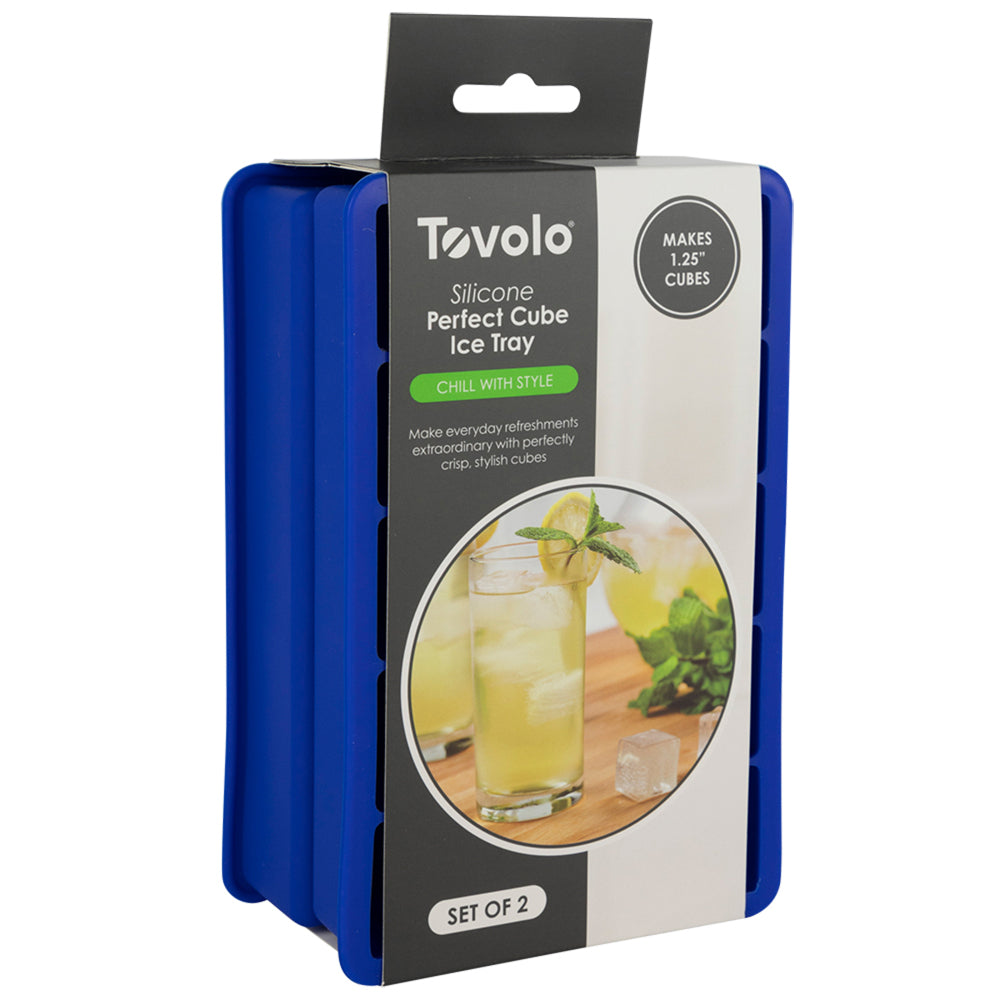 4pc Tovolo Silicone Perfect Cube Ice Tray Set - Blue