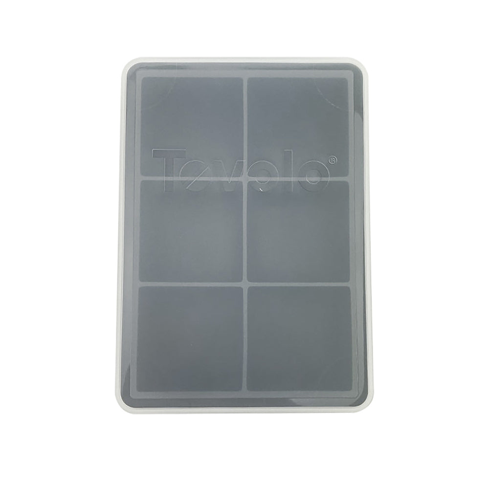 2PK Tovolo Silicone King Cube Ice Tray w/ Lid - Charcoal