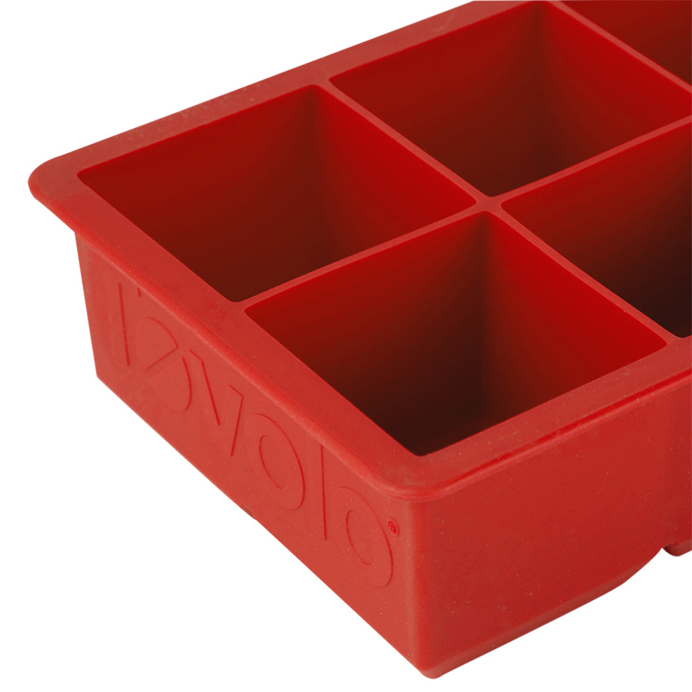2PK Tovolo Silicone King Cube Ice Tray Cubes - Apple Red
