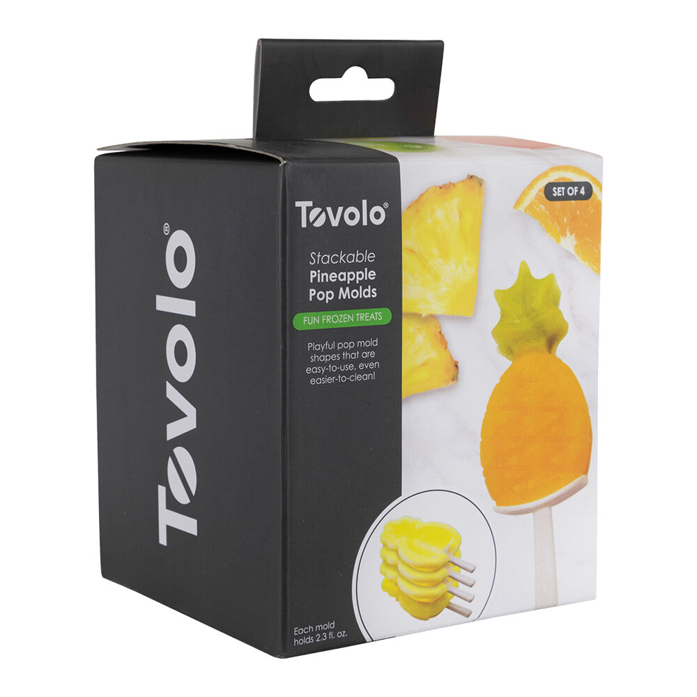 4pc Tovolo Stackable Flexible Silicone Ice Pop Moulds Set Pineapple